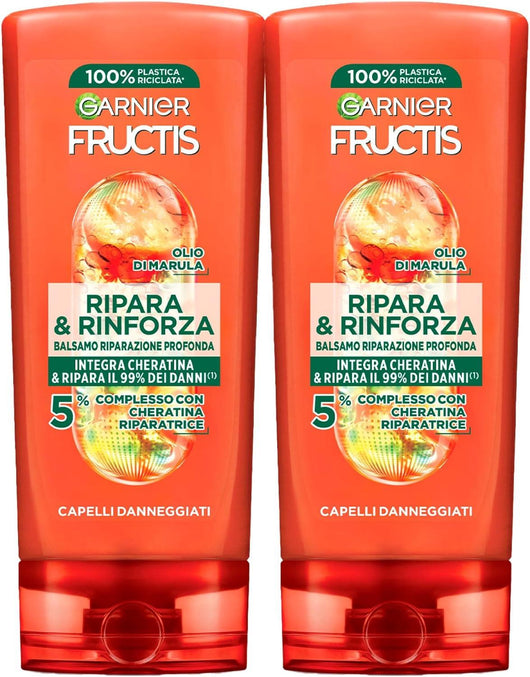 GARNIER FRUCTIS SET 2 CONFEZIONI BALSAMO RIPARA & RINFORZA CAPELLI DANNEGGIATI 200 ML L'UN