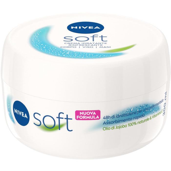 NIVEA SET 2 PZ CREMA SOFT 300 ML L'UNA NUOVA FORMULA IDRATANTE E RINFRESCANTE PER CORPO VISO CORPO E MANI