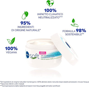 NIVEA SET 2 PZ CREMA SOFT 300 ML L'UNA NUOVA FORMULA IDRATANTE E RINFRESCANTE PER CORPO VISO CORPO E MANI