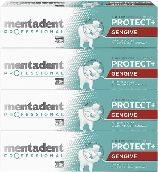 MENTADENT SET 4 PZ DENTIFRICIO PROFESSIONAL 75 ML L'UNO COMBATTE L'INFIAMMAZIONE DELLE GENGIVE