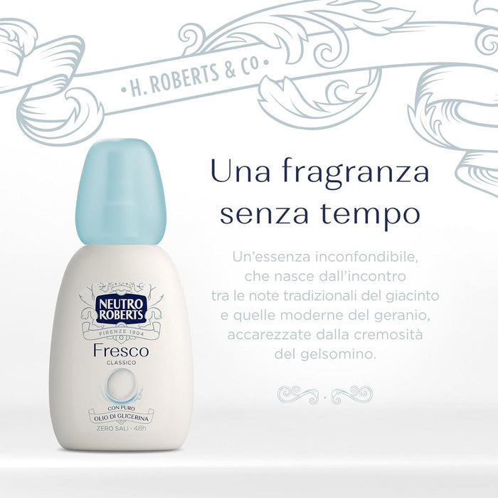 SET 4 NEUTRO ROBERTS DEODORANTE VAPO FRESCO CLASSICO ZERO SALI DI ALLUMINIO CON PURO OLIO DI GLICERINA 75 ML