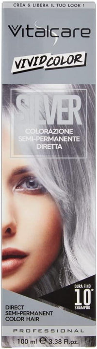 VITALCARE SET 3 PZ TINTA SEMIPERMANENTE PROFESSIONALE PER CAPELLI MORBIDI IDRATATI E LUMINOSI IN COLORE SILVER