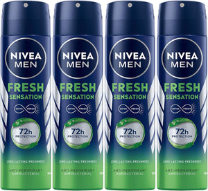NIVEA MEN SET 4 PZ  DEODORANTE 72H PROTECTION FRESH SENSATION SPRAY 150 ML