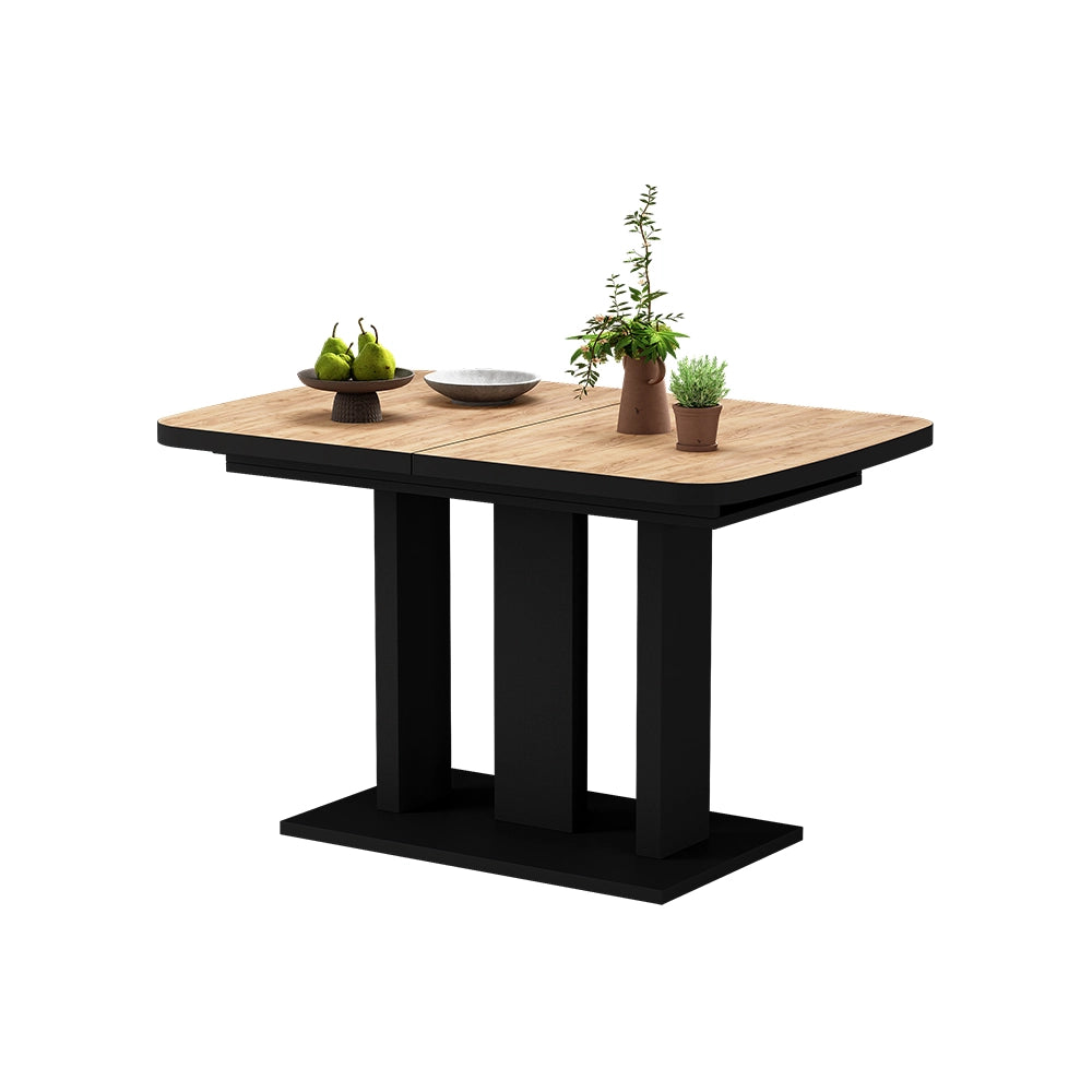 Vicco Tavolo da pranzo Estensibile Rovere nero/oro 120/160 x 80 cm 2 parti
