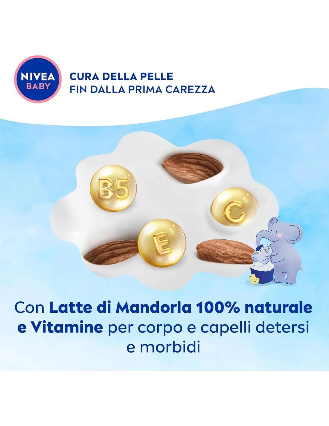 NIVEA SET 5 PZ GEL DOCCIA BABY 500 ML DAI CAPELLI AI PIEDINI