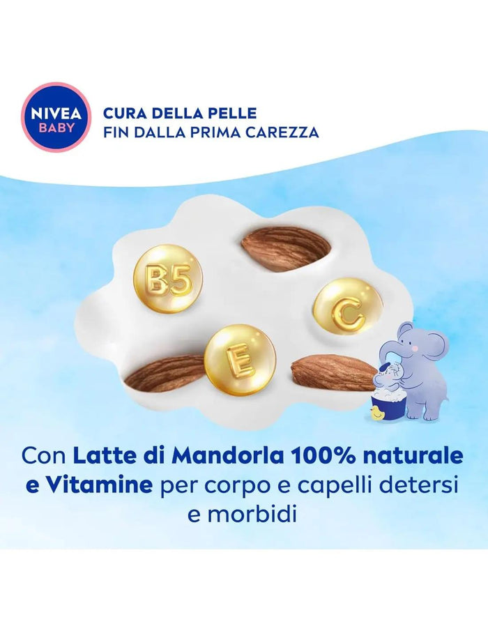 NIVEA SET 5 PZ GEL DOCCIA BABY 500 ML DAI CAPELLI AI PIEDINI