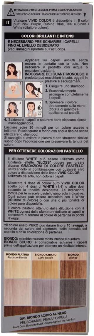 VITALCARE SET 3 PZ TINTA SEMIPERMANENTE PROFESSIONALE PER CAPELLI MORBIDI IDRATATI E LUMINOSI IN COLORE SILVER