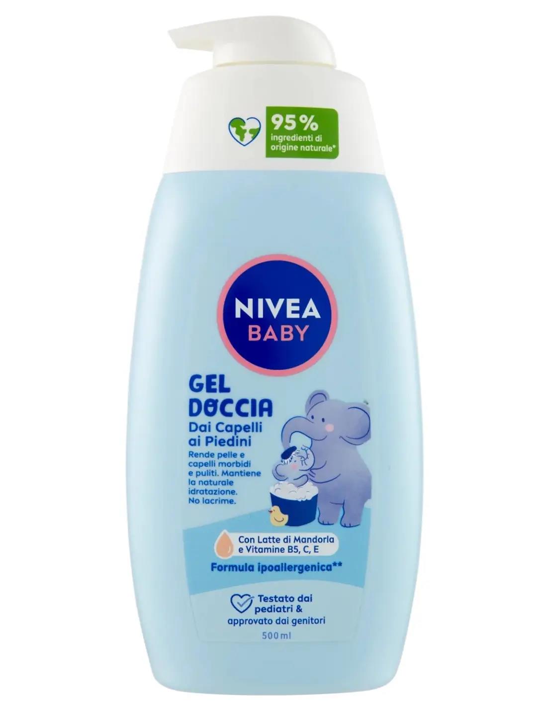 NIVEA SET 5 PZ GEL DOCCIA BABY 500 ML DAI CAPELLI AI PIEDINI