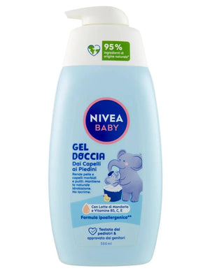 NIVEA SET 5 PZ GEL DOCCIA BABY 500 ML DAI CAPELLI AI PIEDINI