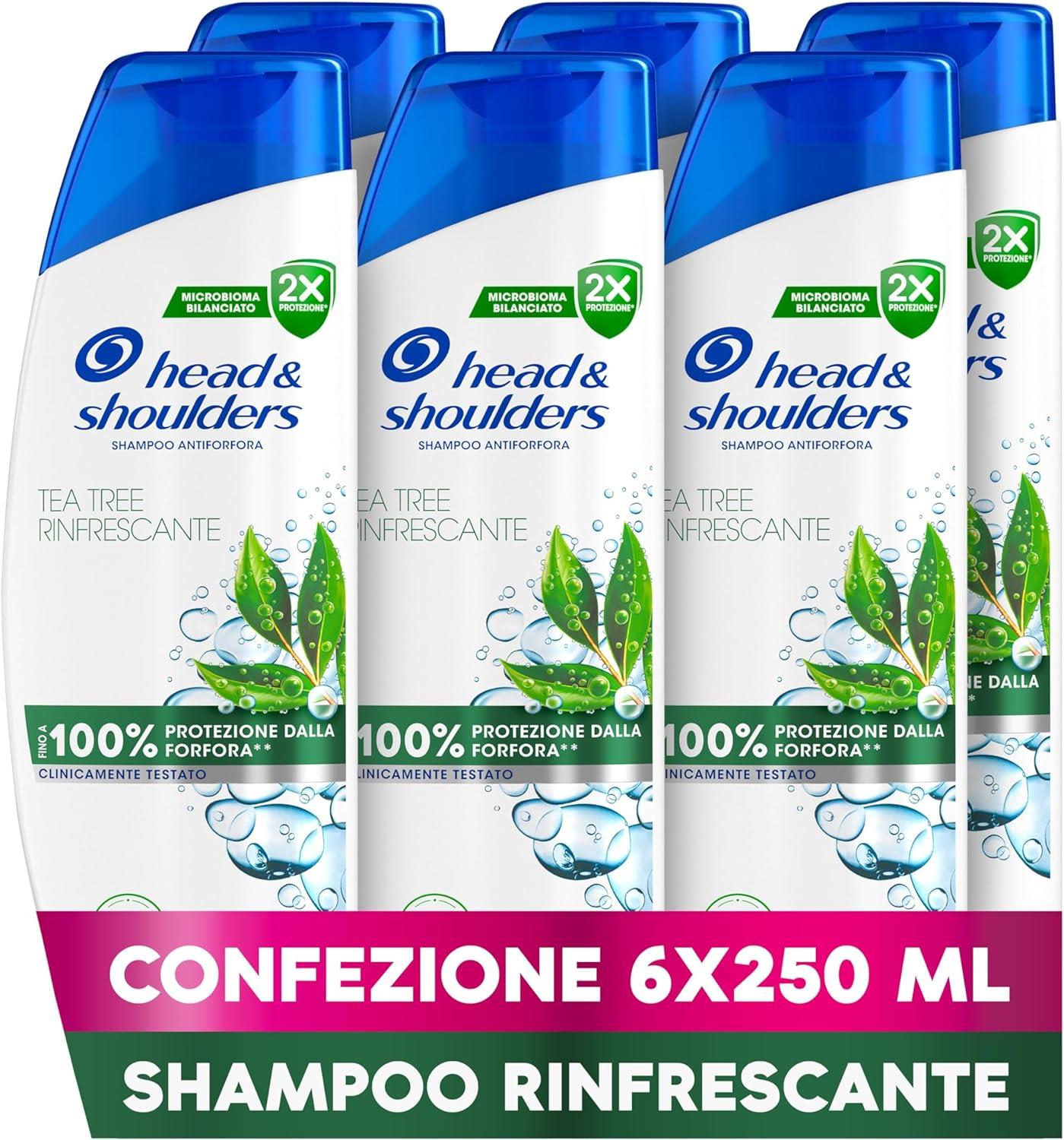 SET 6 HEAD E SHOULDERS SHAMPOO TEA TREE RINFRESCANTE 250 ML