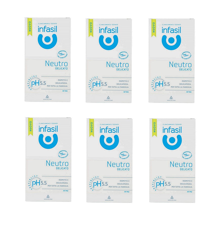 SET 6 CONFEZIONI INFASIL DETERGENTE INTIMO IN CONFEZIONE DA 200 ML NEUTRO