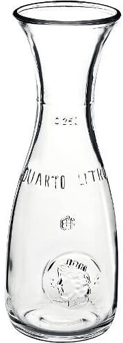 BROCCA CARAFFA IN VETRO COLLO D'OCA PER ACQUA E VINO MISURA 250 ML