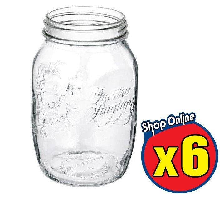 6 PZ BARATTOLO 1000 CC BORMIOLI VASO PER CONSERVE TAPPO COMPATIBILE 86 MM