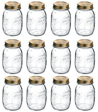 12 BARATTOLI 1000CC QUATTRO STAGIONI BORMIOLI VASO PER CONSERVE CON 12 TAPPI INCLUSI