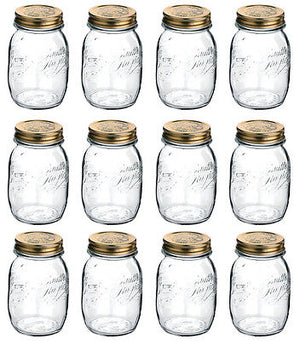 12 BARATTOLI 500CC QUATTRO STAGIONI BORMIOLI VASO PER CONSERVE CON 12 TAPPI INCLUSI