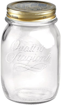 SET 4 BARATTOLI 500 CC QUATTRO STAGIONI BORMIOLI VASO PER CONSERVE CON TAPPI