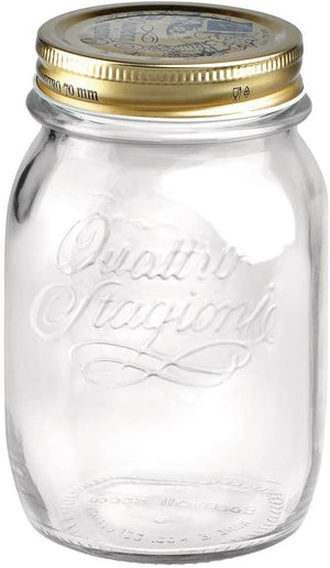 SET 4 BARATTOLI 500 CC QUATTRO STAGIONI BORMIOLI VASO PER CONSERVE CON TAPPI