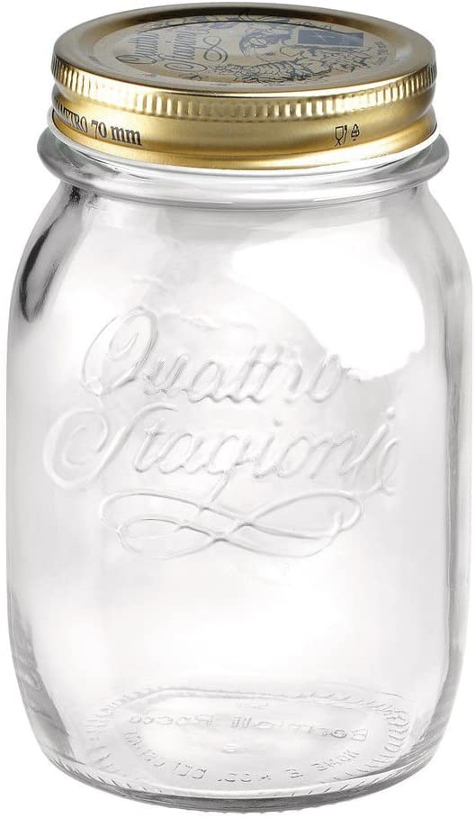 SET 4 BARATTOLI 500 CC QUATTRO STAGIONI BORMIOLI VASO PER CONSERVE CON TAPPI