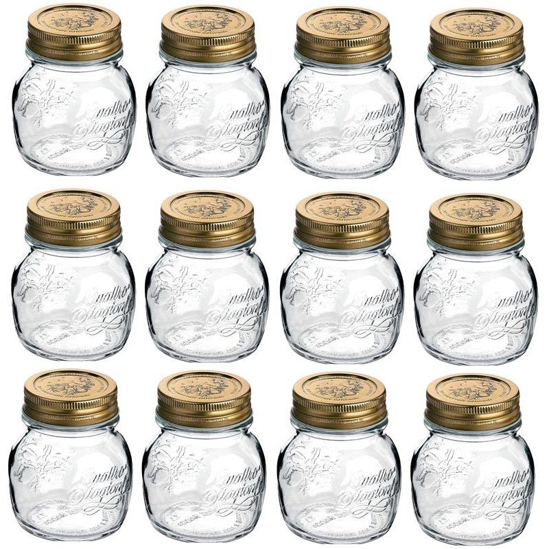 12 BARATTOLI 250 CC QUATTRO STAGIONI BORMIOLI PER CONSERVE CON TAPPI INCLUSI
