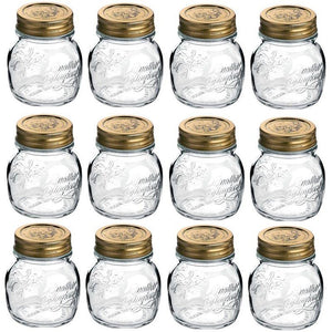 12 BARATTOLI 250 CC QUATTRO STAGIONI BORMIOLI PER CONSERVE CON TAPPI INCLUSI