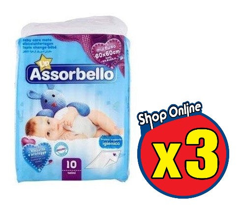 SET 3 ASSORBELLO TELI PER IL CAMBIO DA 10 PZ