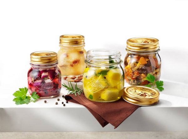 12 BARATTOLI 250CC QUATTRO STAGIONI BORMIOLI VASO PER CONSERVE CON 12 TAPPI INCLUSI
