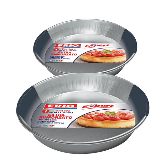 FRIO SET DA 2 TORTIERE ROTONDE IN ALLUMINIO RINFORZATO DA 28 CM