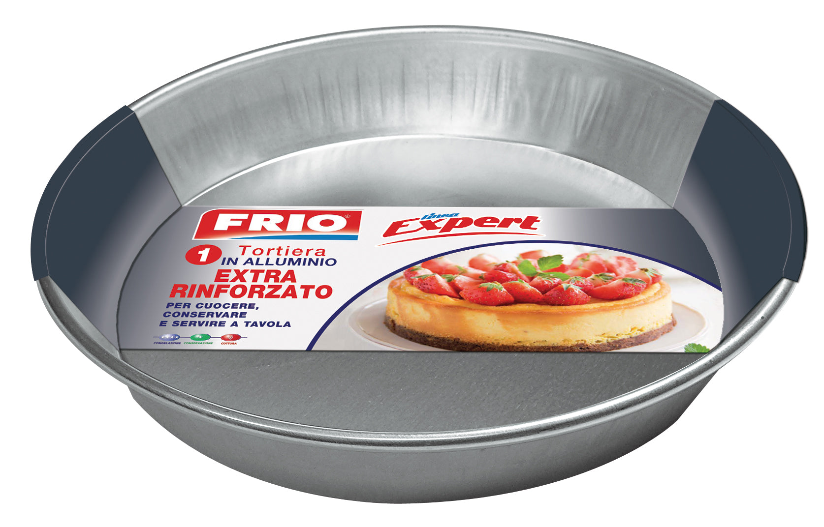 FRIO SET DA 2 TORTIERE ROTONDE IN ALLUMINIO RINFORZATO DA 28 CM