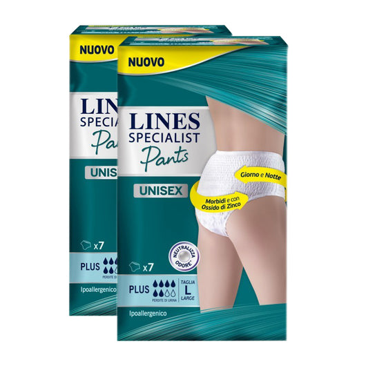 LINES SPECIALIST PANTS MUTANDE ASSORBENTI UNISEX TAGLIA L 14 PZ