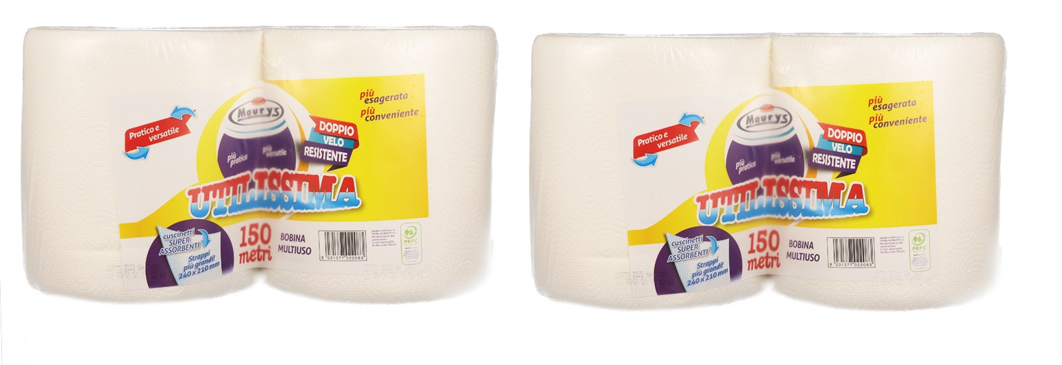 MAURY'S SET 2 BOBINE MULTIUSO UTILISSIMA IN 2 ROTOLI 150 METRI