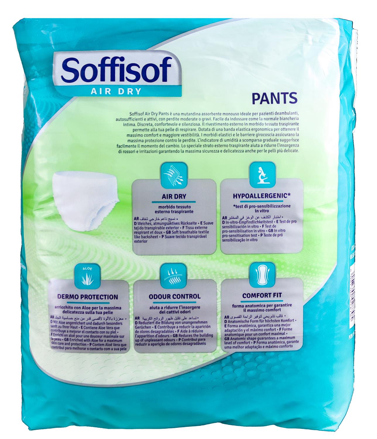 SOFFISOF PANNOLONI A MUTANDA AIR DRY PANTS TAGLIA XL MAXI 8 PZ