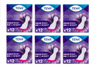 SET 6 CONFEZIONI DI TENA LADY ASSORBENTI MAXI NIGHT 12 PZ