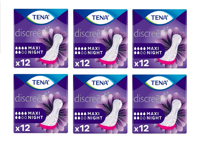 SET 6 CONFEZIONI DI TENA LADY ASSORBENTI MAXI NIGHT 12 PZ