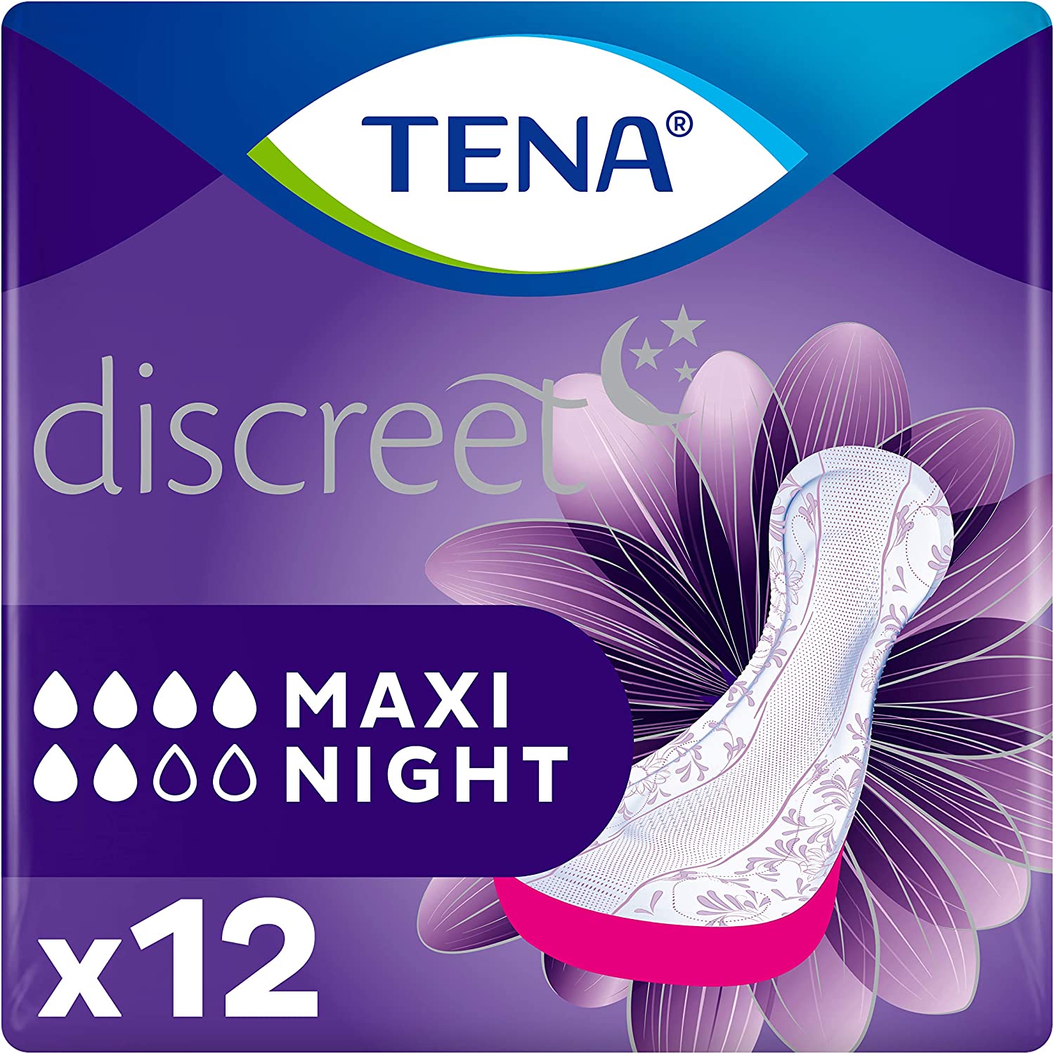 SET 6 CONFEZIONI DI TENA LADY ASSORBENTI MAXI NIGHT 12 PZ