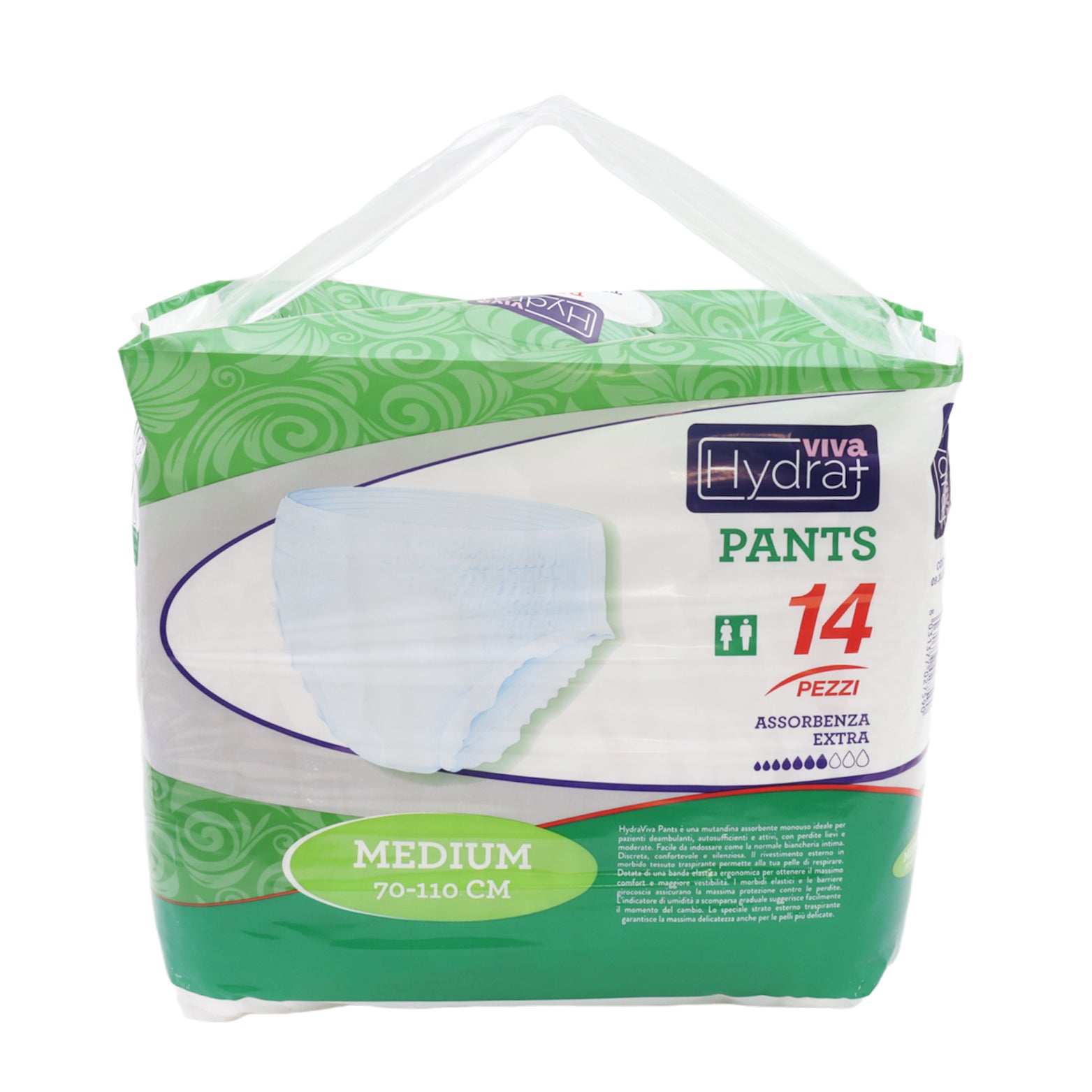 HYDRA VIVA+ PANTS PANNOLONI IN SET DA 3 IN TAGLIA M 14 PZ CON TAC APPENDISCOPE