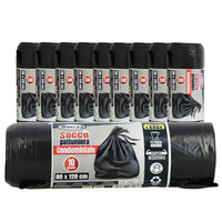 MAURY'S SACCHI PER PATTUMIERA 80X120 CM 10 CONFEZIONI DA 10 PEZZI IN COLORE NERO