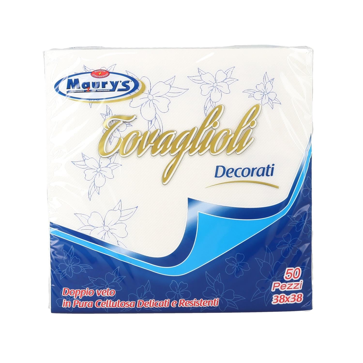 SET 24 CONFEZIONI MAURY'S TOVAGLIOLI DECORATI A DOPPIO VELO 30X30 CM 50 PEZZI