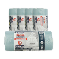 MAURY'S SACCHI PER PATTUMIERA 70X110 CM 5 CONFEZIONI DA 20 PEZZI IN COLORE TRASPARENTE