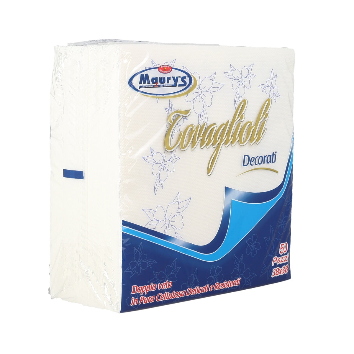 SET 24 CONFEZIONI MAURY'S TOVAGLIOLI DECORATI A DOPPIO VELO 30X30 CM 50 PEZZI