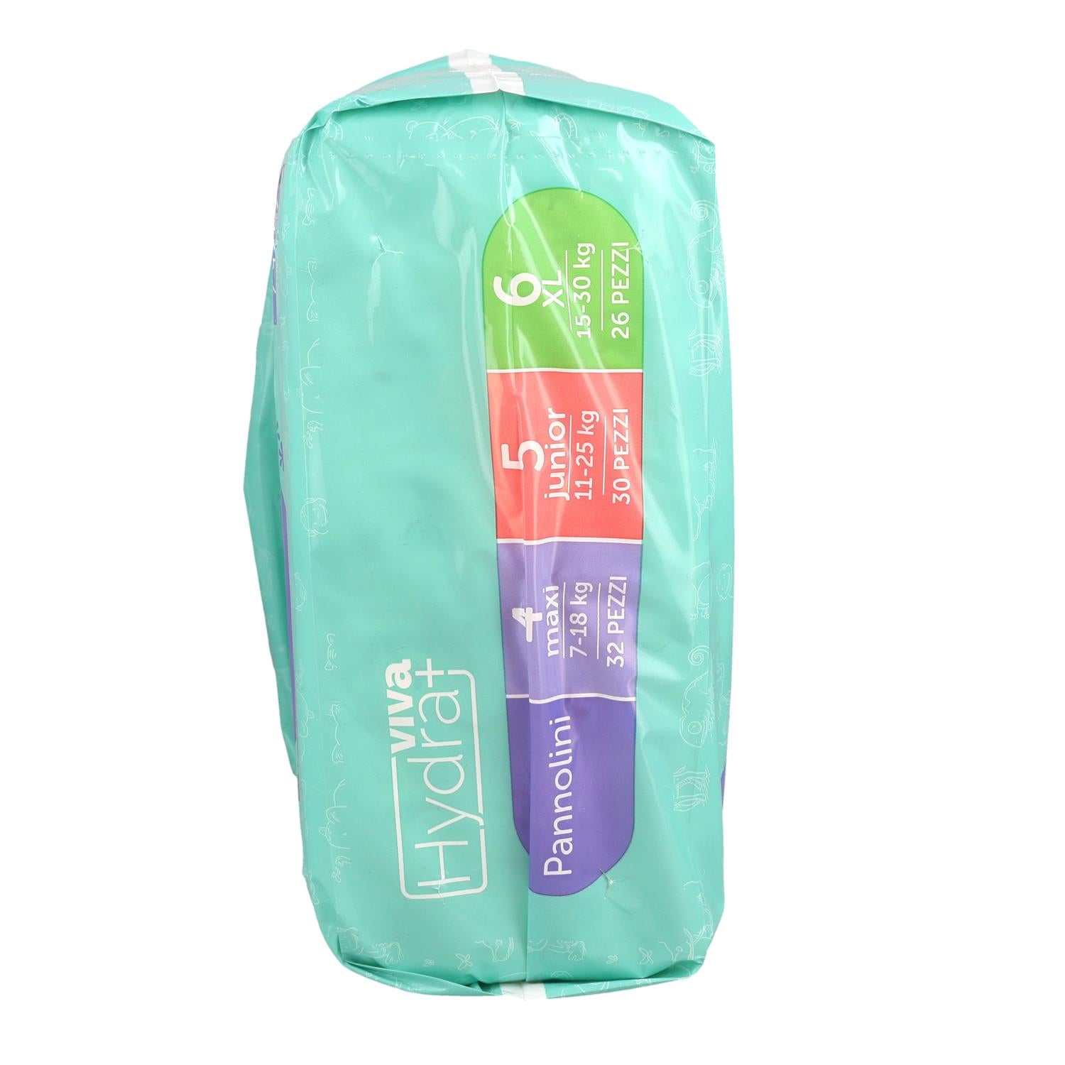 HYDRAVIVA PANNOLINI IN SET DA 5 CONFEZIONI SUPER DRY MAXI TG 4 7-18 KG DA 32PZ