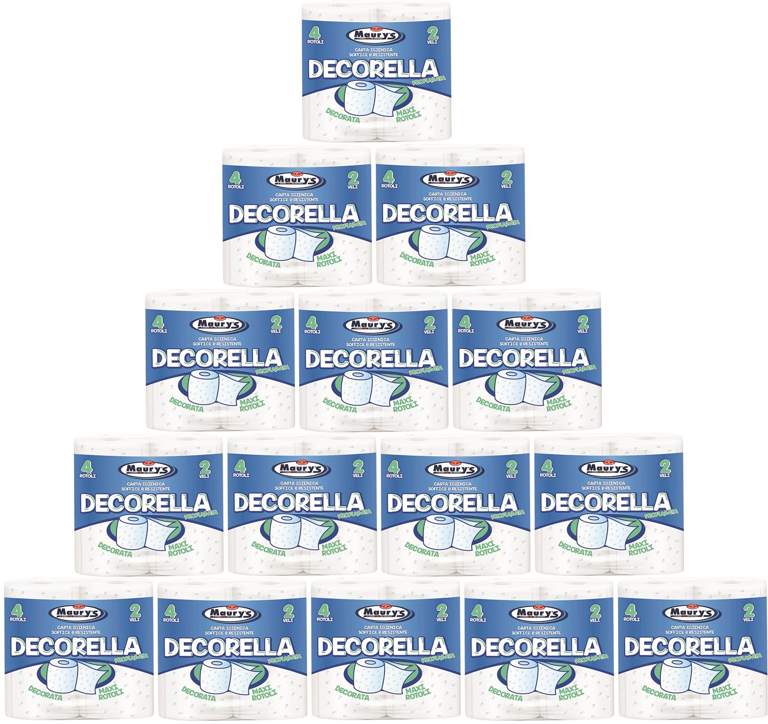 60 MAXI ROTOLI CARTA IGIENICA 2 VELI MAURY'S DECORELLA PROFUMATA DECORATA