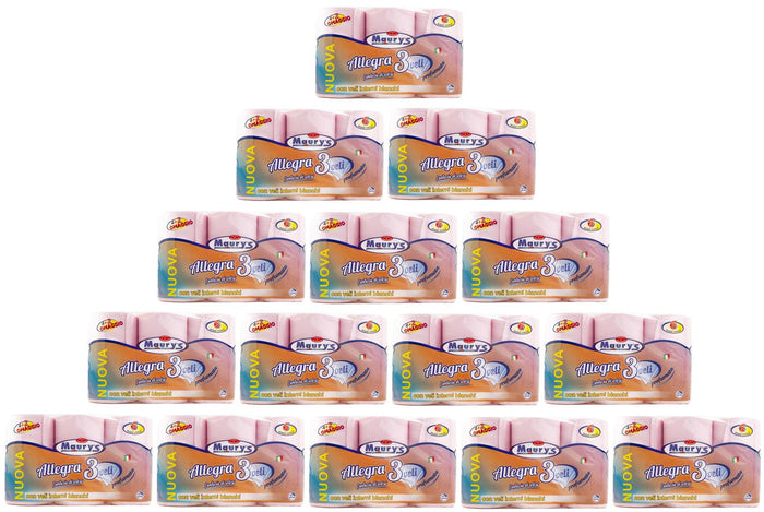 90 MAXI ROTOLI CARTA IGIENICA MAURY'S 3 VELI ROSA COLORATA PROFUMATA