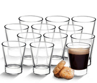 12 CAFFEINO BORMIOLI BICCHIERI TAZZINE PER CAFFÈ ESPRESSO IN VETRO TRASPARENTE