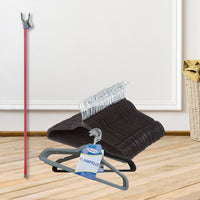 BASTONE APPENDIABITI + 30 STAMPELLE GRUCCE IN VELLUTO