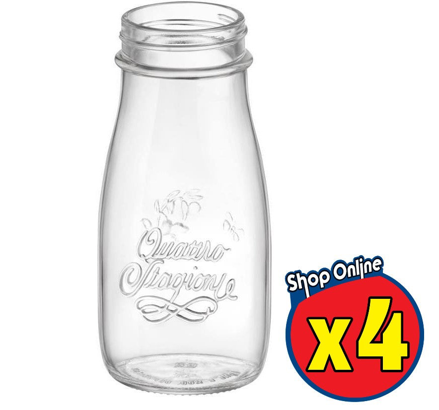 BORMIOLI QUATTRO STAGIONI SET 4 BOTTIGLIE DA 400 ML CON 6 TAPPI 56 MM