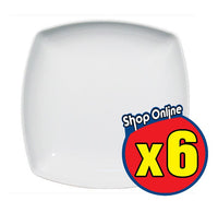 SET 6 TOKYO PIATTO FONDO QUADRATO 21 CM BIANCO