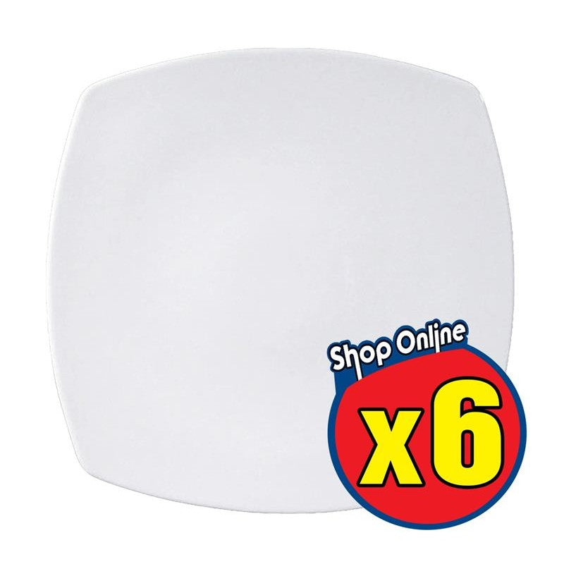 SET 6 TOKYO PIATTO PIANO QUADRATO 26 CM BIANCO