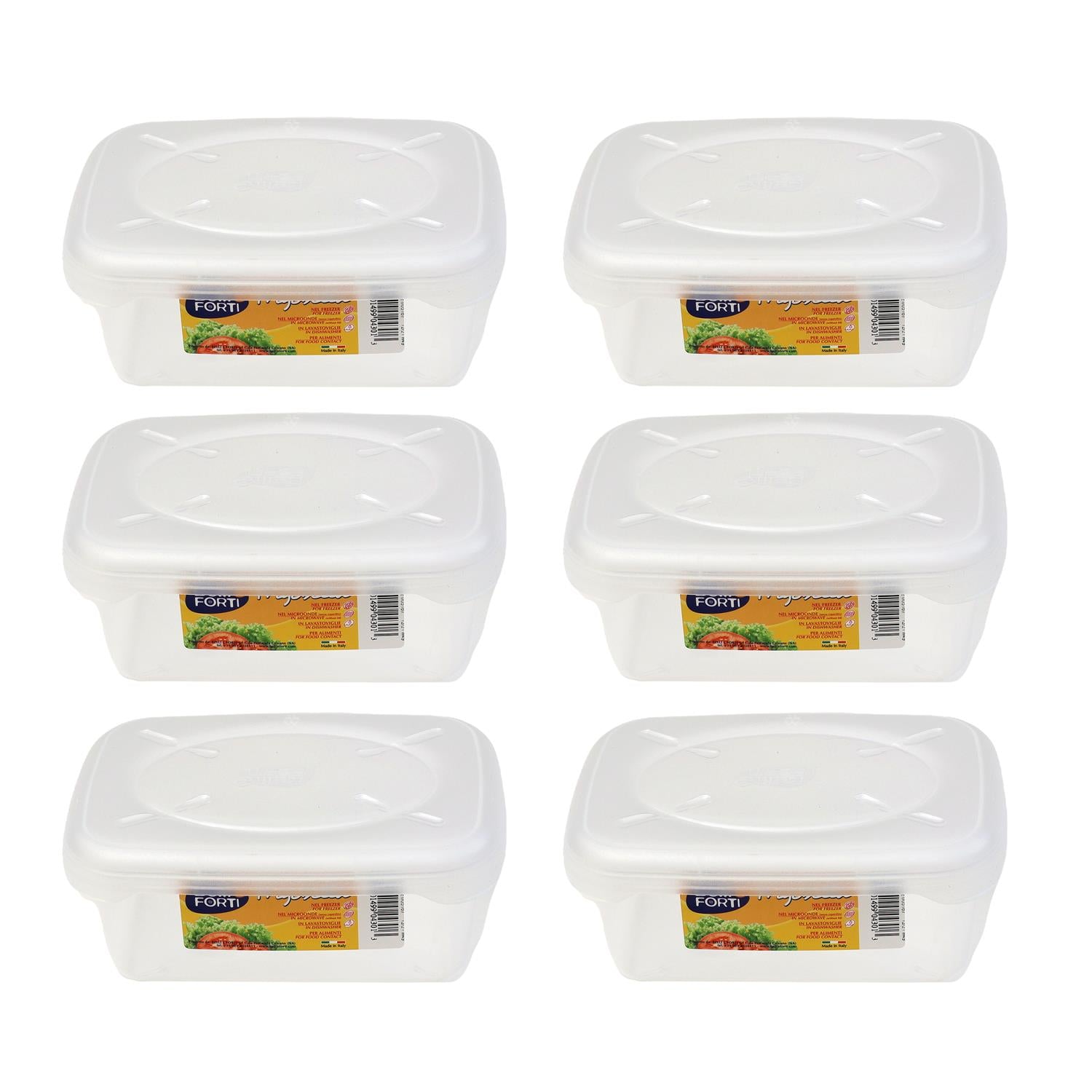 SET 6 CONTENITORI ERMETICI FRIGOBELLA RETTANGOLARI 1.90 LITRI
