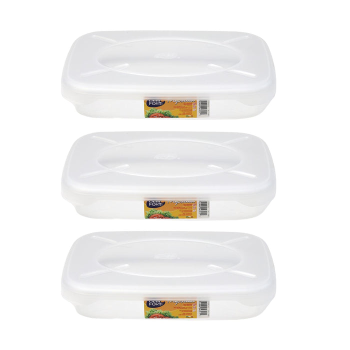 SET 3 CONTENITORI ERMETICI FRIGOBELLA RETTANGOLARI 1.15 LITRI