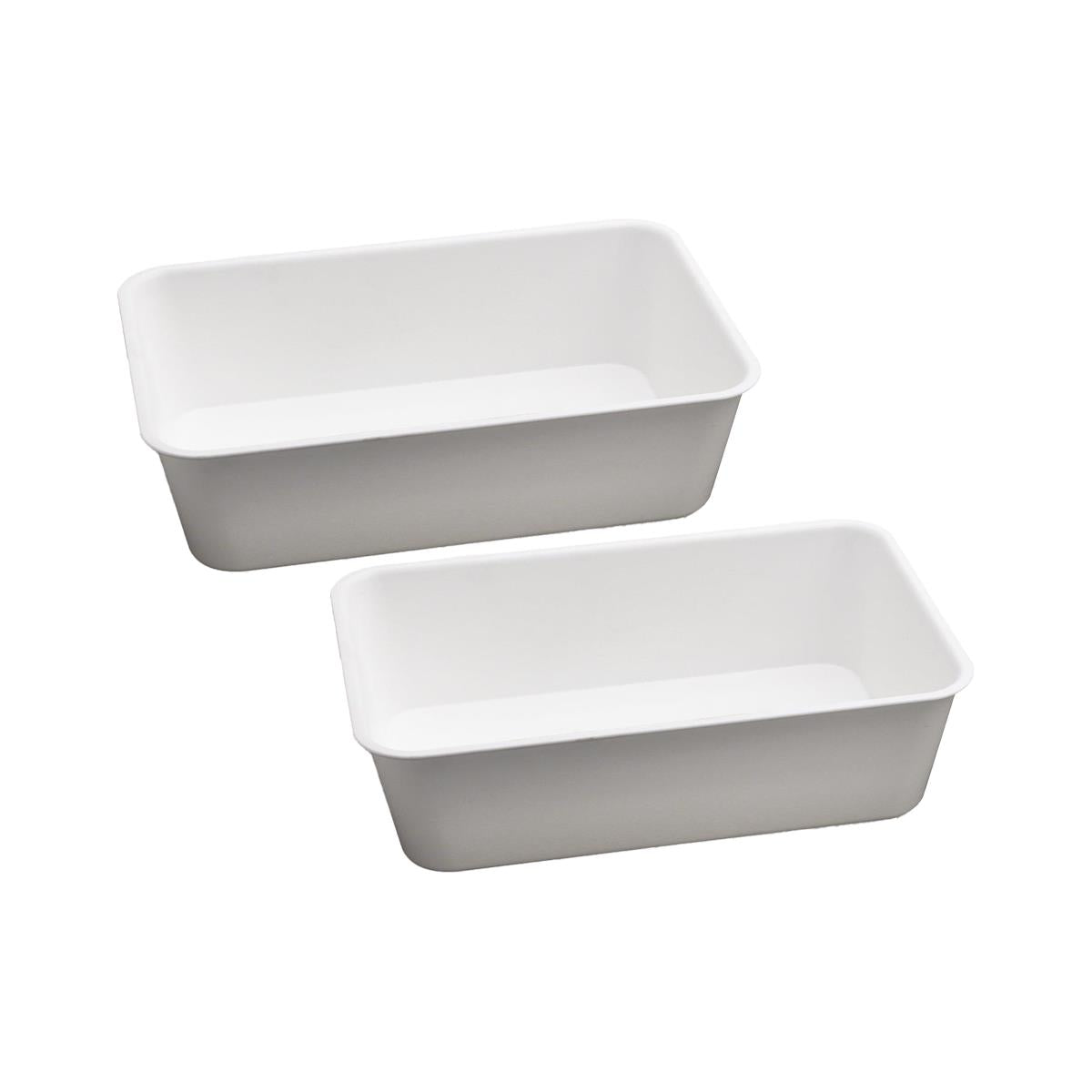 KIT SET 2 PZ VASSOIO IN PLASTICA CATERING DI COLORE BIANCO 20 X 30 X H8 CM